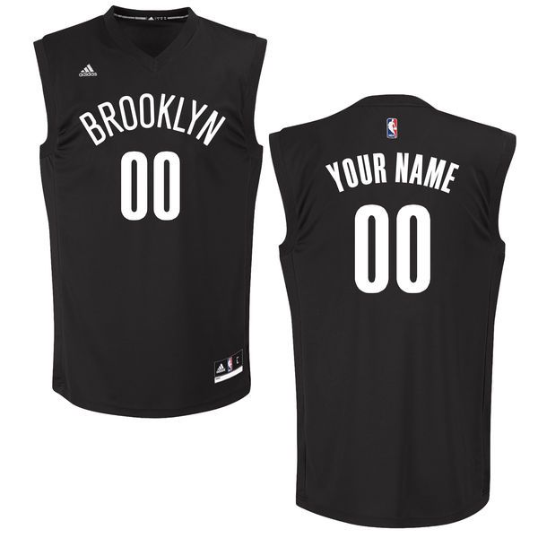 Men Brooklyn Nets Adidas Black Custom Chase NBA Jersey